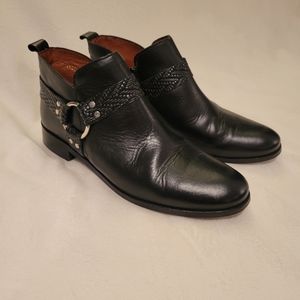 Marroqui Sanchez Blk Leather Harness Ankle Boot Sz 38 EUC